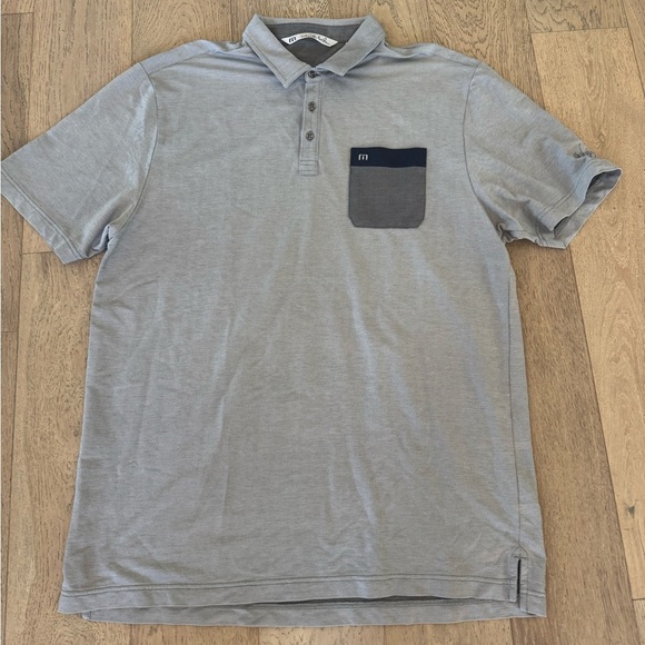 Travis Mathew Mens Polo Grey WHISPER ROCK LOGO XL - Picture 1 of 6